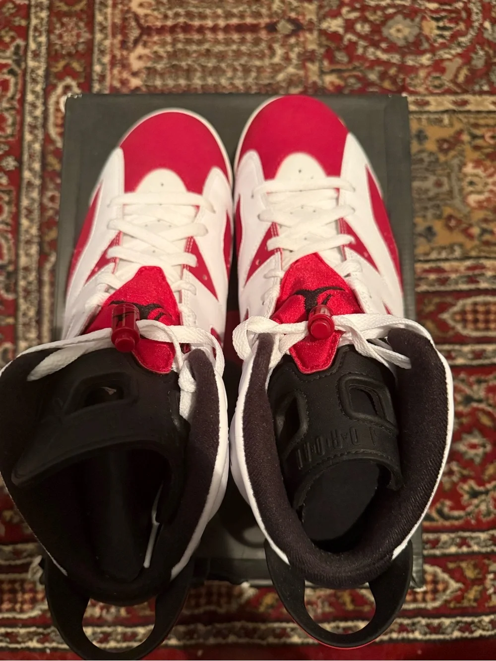 Jordan 6 Retro Carmine - White and Red Retro Sneakers